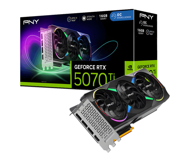 PNY GeForce RTX 5070 Ti ARGB 16GB GDDR7 DLSS5 - 1320565 - zdjęcie